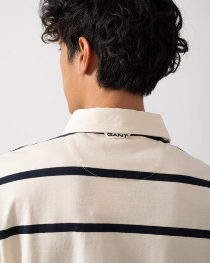 GANT Mens Thin Stripe Heavy Rugger - 130 Cream