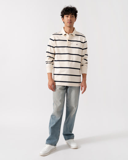 GANT Mens Thin Stripe Heavy Rugger - 130 Cream