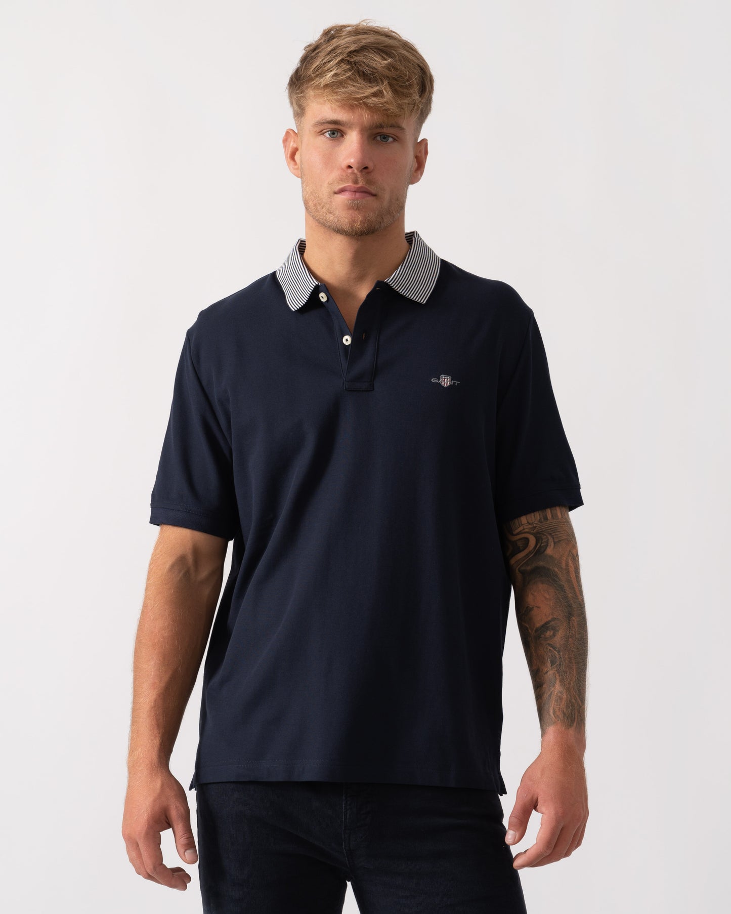 GANT Mens Tipping Detail Polo in Navy