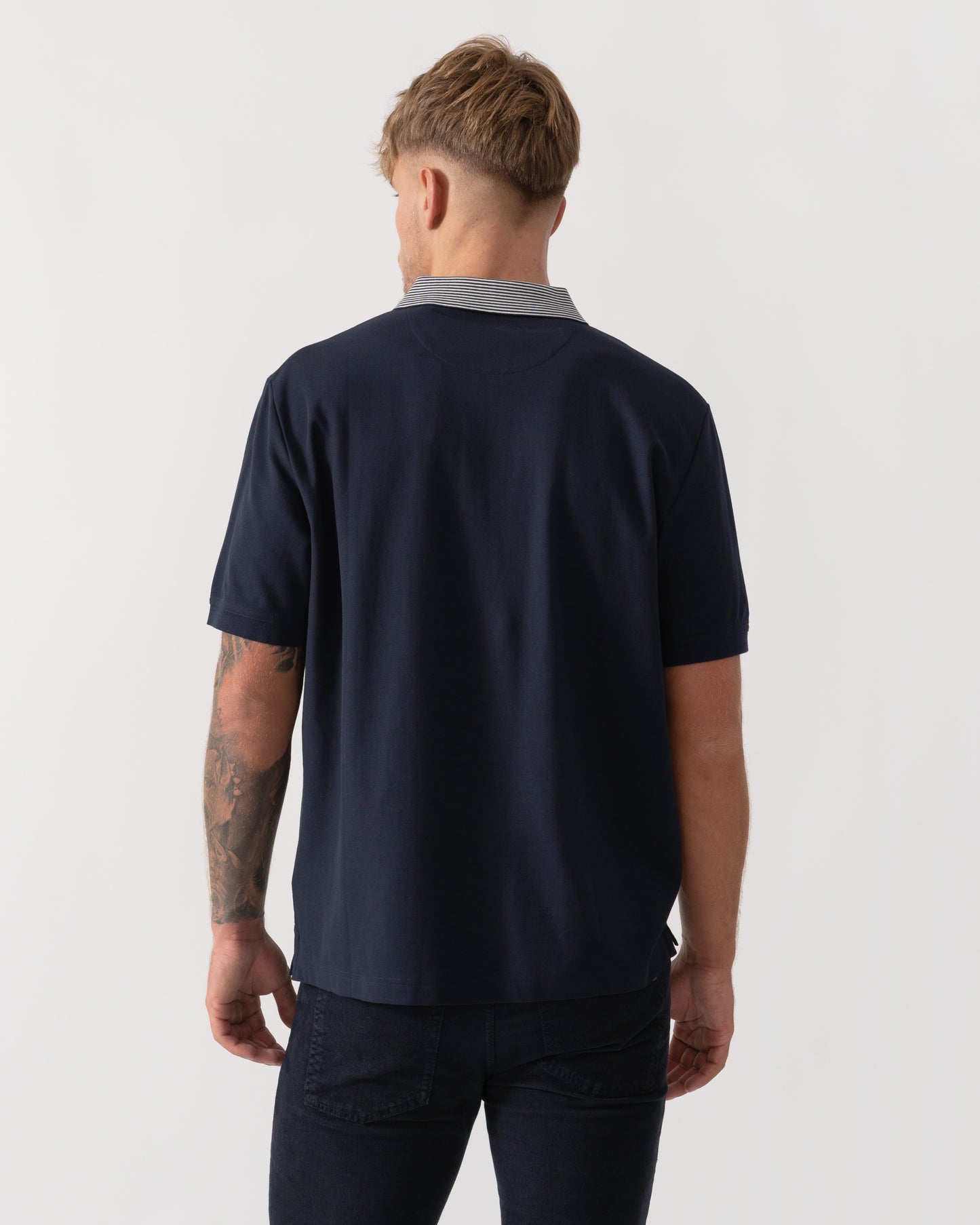 GANT Mens Tipping Detail Polo - CHO - Designer Mens Short Sleeve Polo Shirts