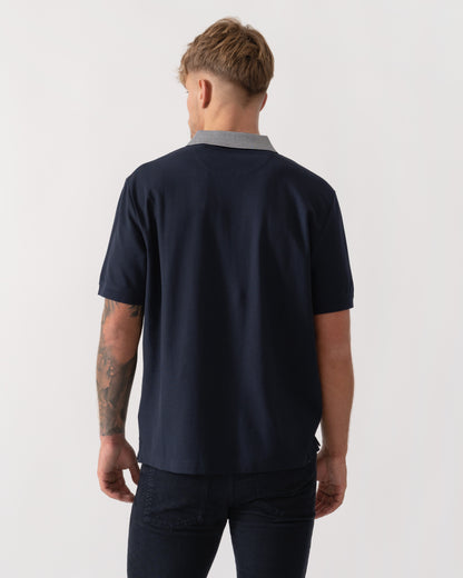 GANT Mens Tipping Detail Polo - CHO - Designer Mens Short Sleeve Polo Shirts