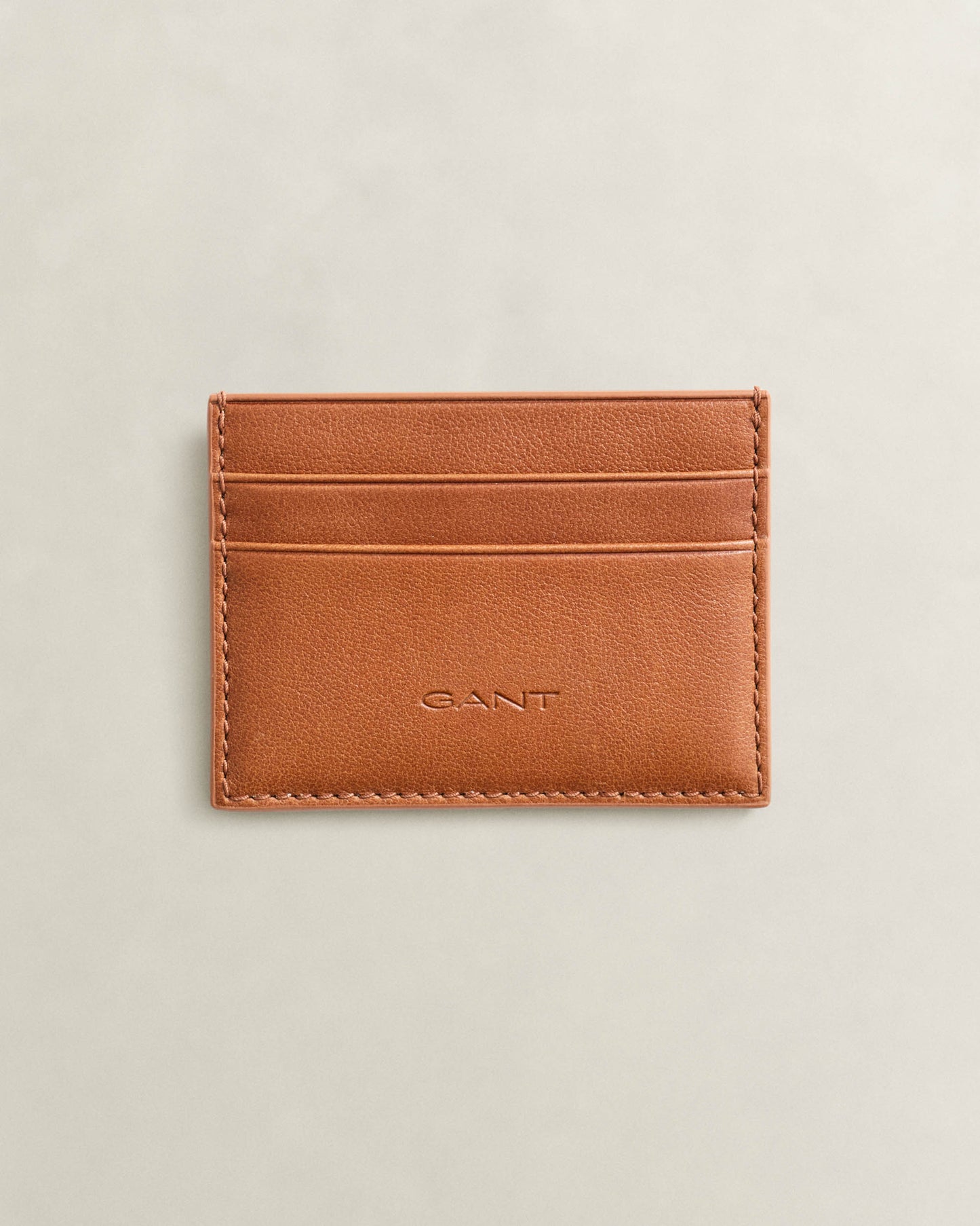 GANT Mens Leather Card Holder - 229 Mahogany Brown | CHO | Designer Mens Wallets