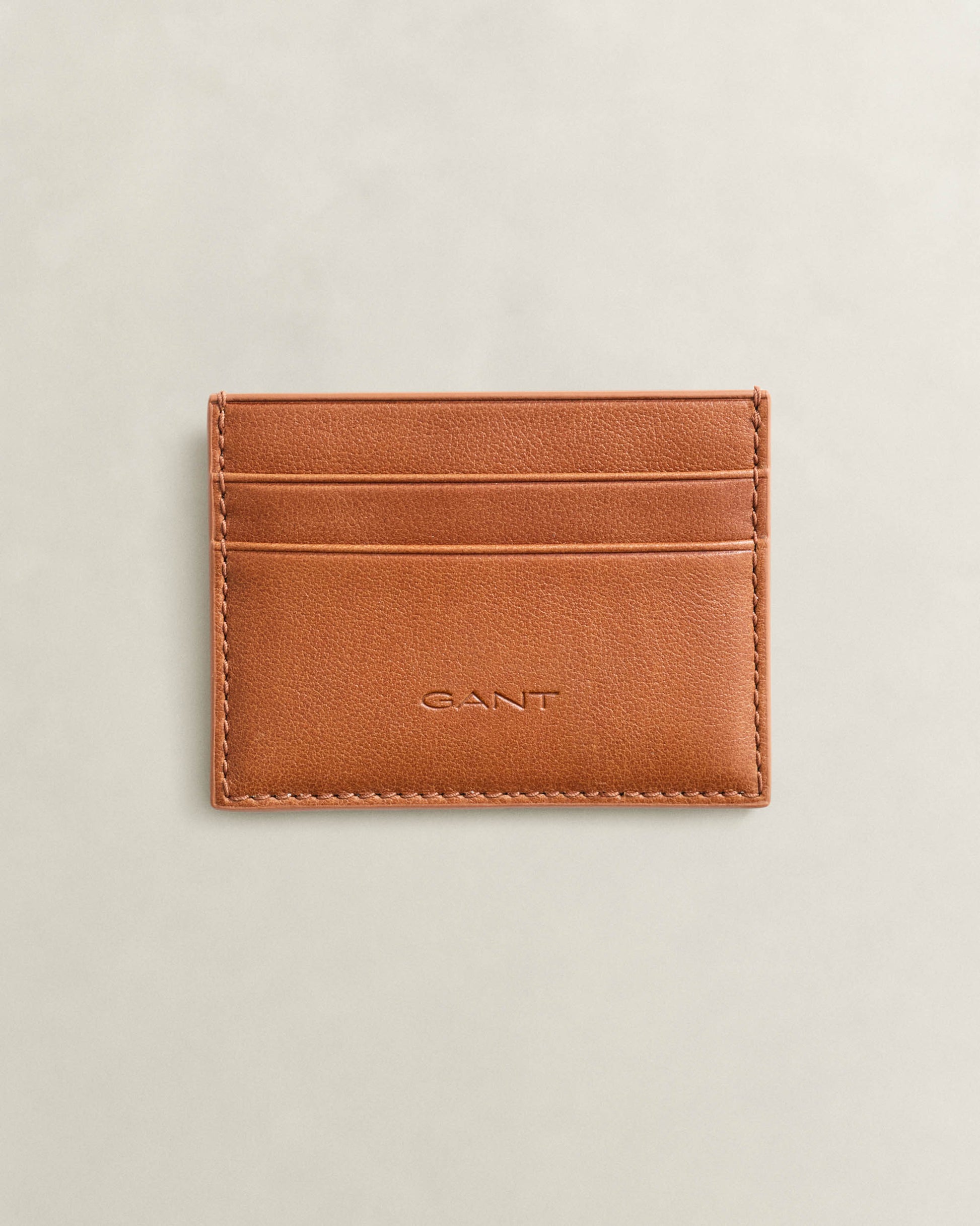 GANT Mens Leather Card Holder - 229 Mahogany Brown | CHO | Designer Mens Wallets