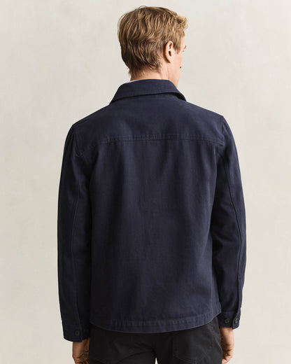 GANT Mens Twill Overshirt - Evening Blue 433
