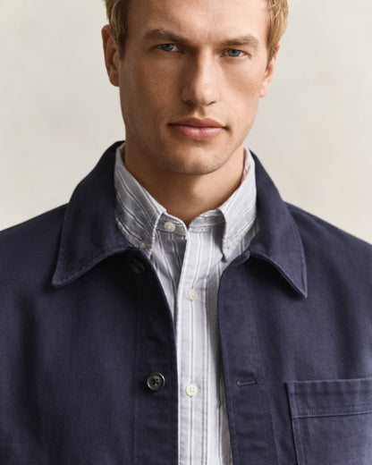 GANT Mens Twill Overshirt - Evening Blue 433