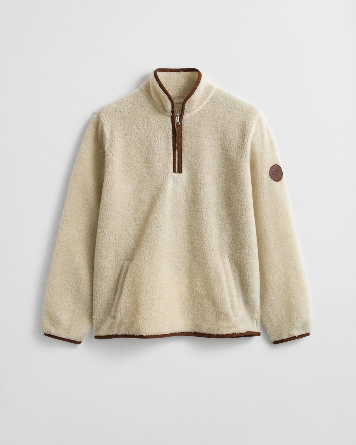 GANT Mens Half Zip Fleece - 130 Cream