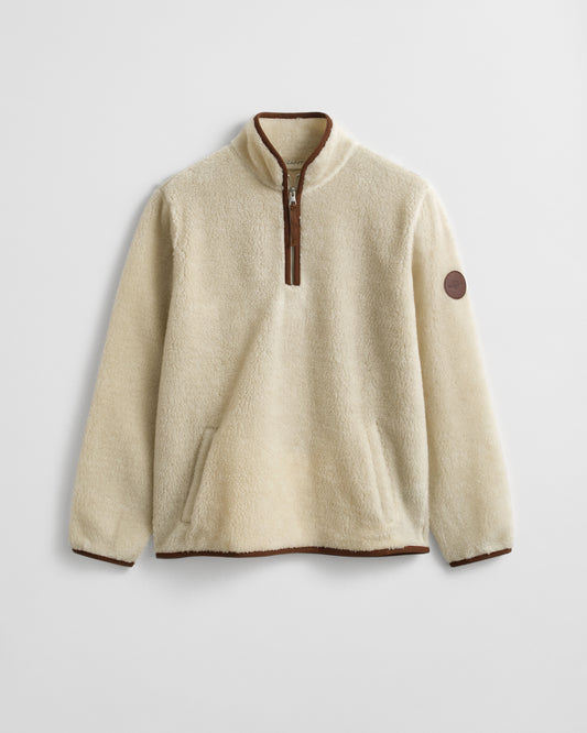 GANT Mens Half Zip Fleece - 130 Cream