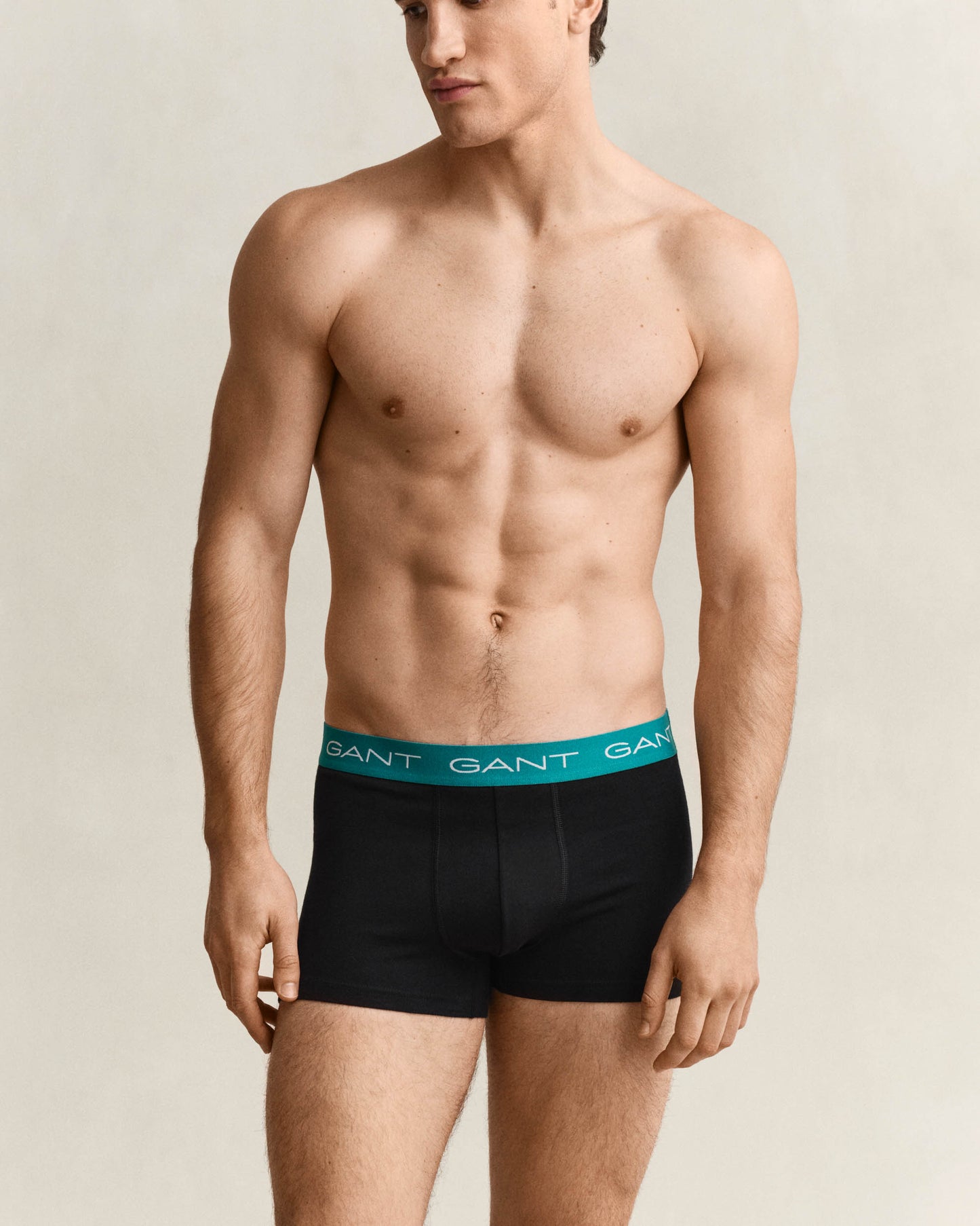 GANT 3-Pack Mens Trunks with Multi Coloured Waistbands - 5 Black