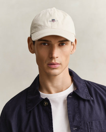GANT Mens Shield Logo Cotton Twill Cap - 34 Putty