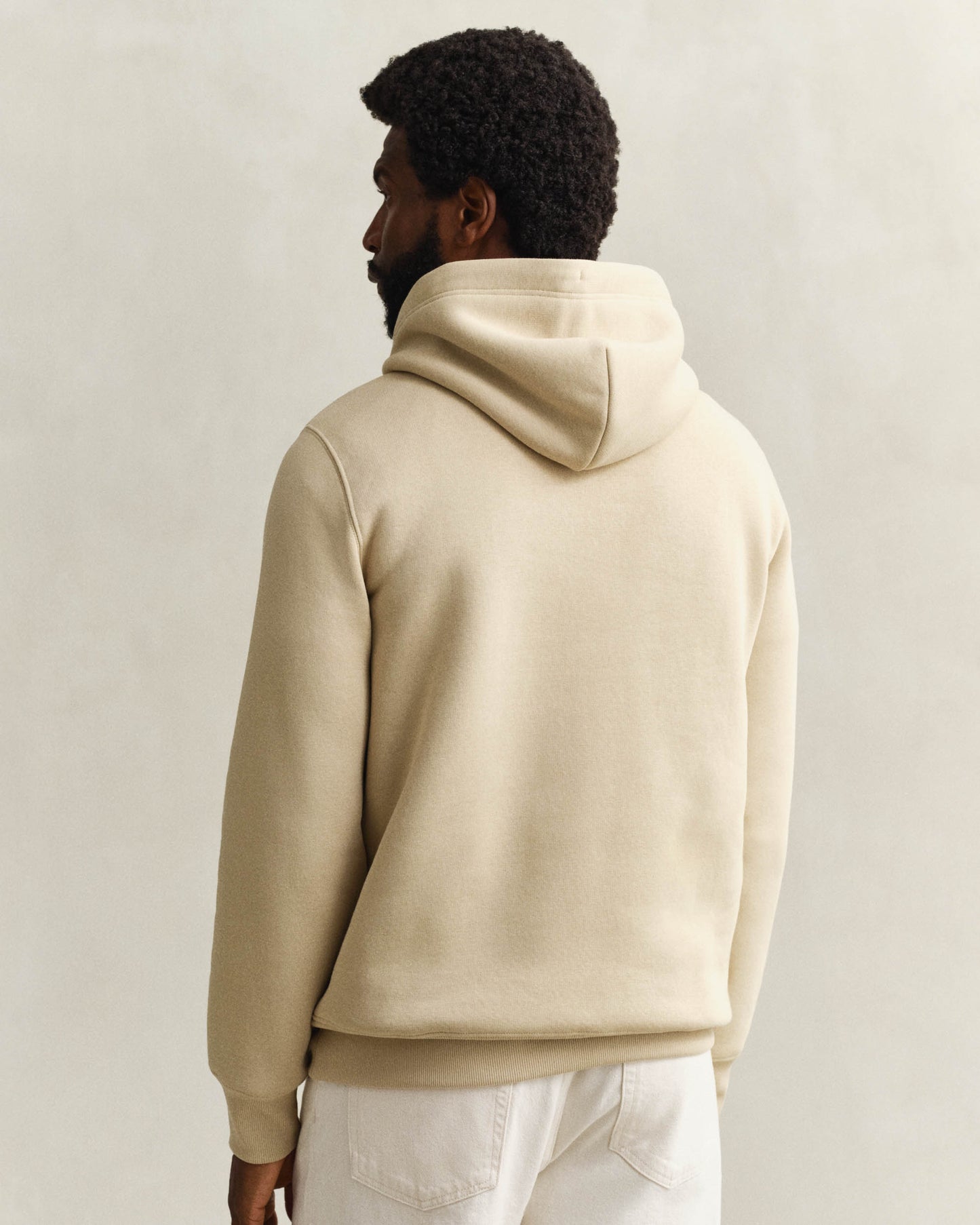 GANT Mens Regular Fit Shield Logo Pullover Hoodie - 200 Oat Beige