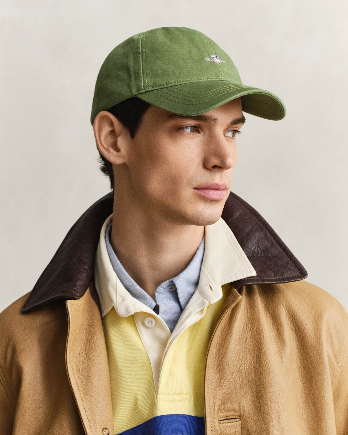 GANT Mens Shield Logo Cotton Twill Cap - 354 Herb Green