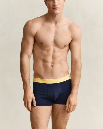 GANT 3-Pack Mens Trunks with Multi Coloured Waistbands - 410 Marine