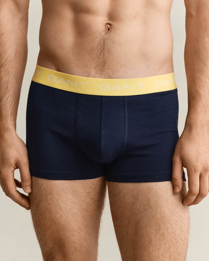 GANT 3-Pack Mens Trunks with Multi Coloured Waistbands - 410 Marine