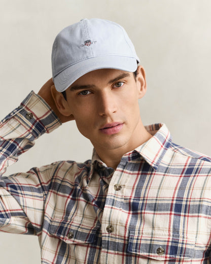 GANT Mens Shield Logo Cotton Twill Cap - 420 Muted Blue