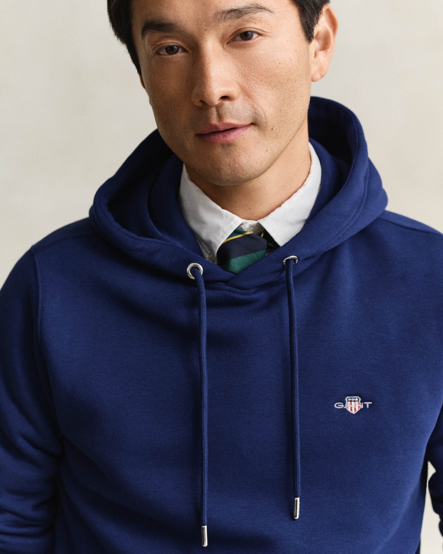 GANT Mens Regular Fit Shield Logo Pullover Hoodie - 432 Rich Navy
