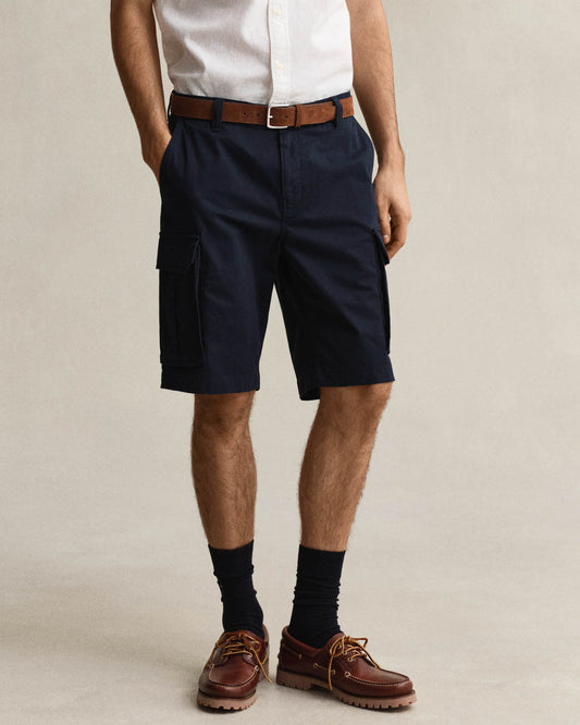 GANT Mens Regular Fit Classic Cargo Shorts - 433 Evening Blue
