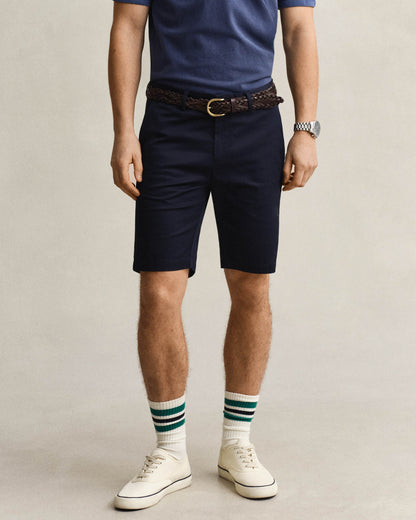 GANT Mens Slim Fit Sports Chino Shorts - 433 Evening Blue