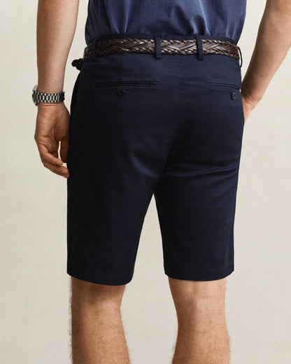 GANT Mens Slim Fit Sports Chino Shorts - 433 Evening Blue