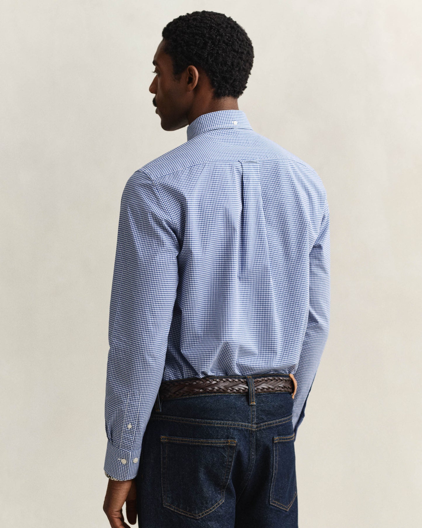 GANT Mens Regular Fit Classic Poplin Gingham Shirt - 436 College Blue