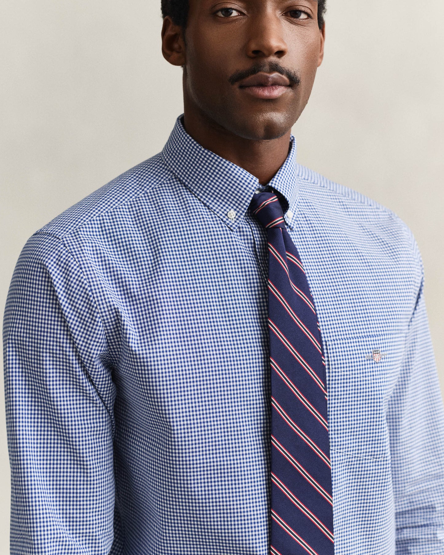 GANT Mens Regular Fit Classic Poplin Gingham Shirt - 436 College Blue