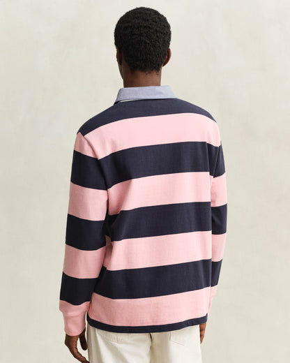 GANT Mens Regular Chambray Stripe Heavy Rugger - 671 Bubblegum Pink