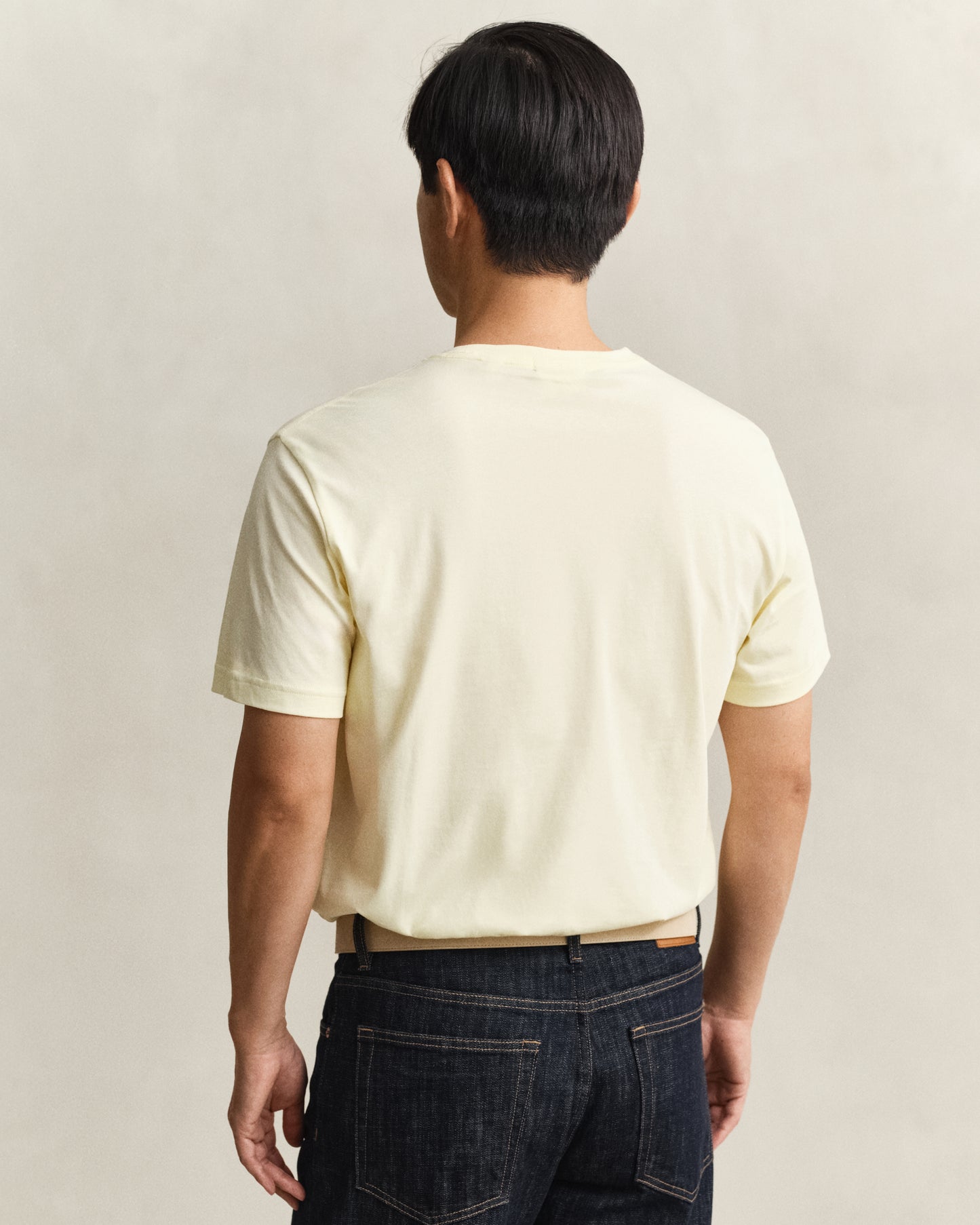 GANT Mens Regular Fit Short Sleeve Shield Logo T-Shirt - 713 Vanilla Yellow