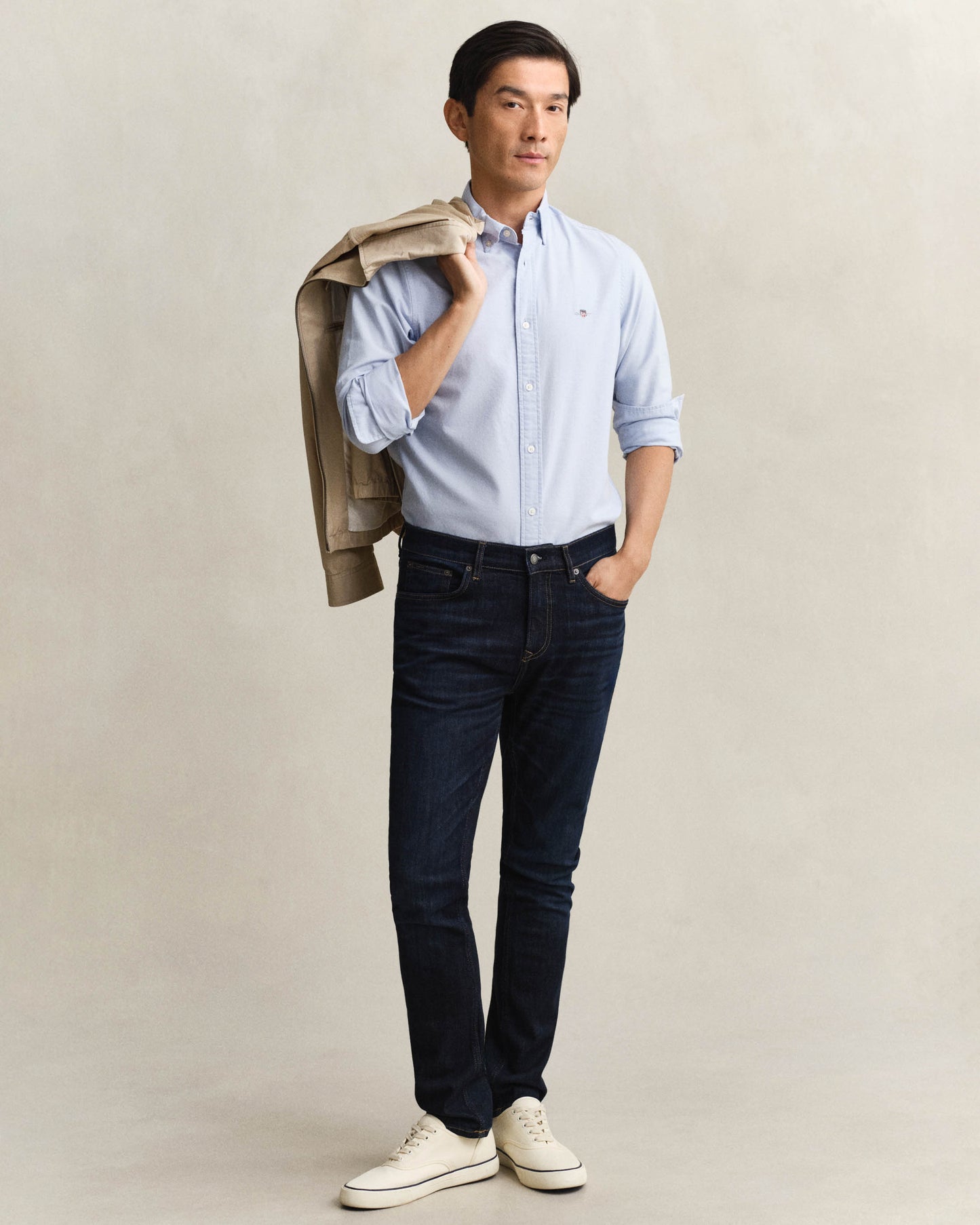 GANT Mens Slim Fit Gant Jeans - 962 Dark Blue Broken In