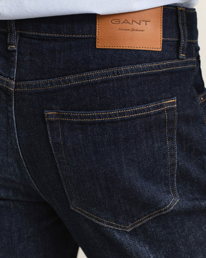 GANT Mens Slim Fit Gant Jeans - 962 Dark Blue Broken In