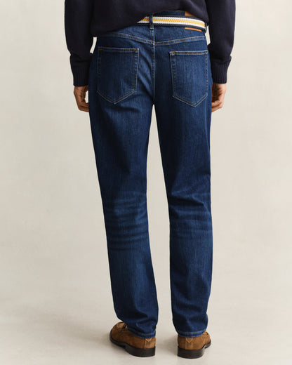 GANT Mens Regular Fit Gant Jeans - 971 Mid Blue Worn In