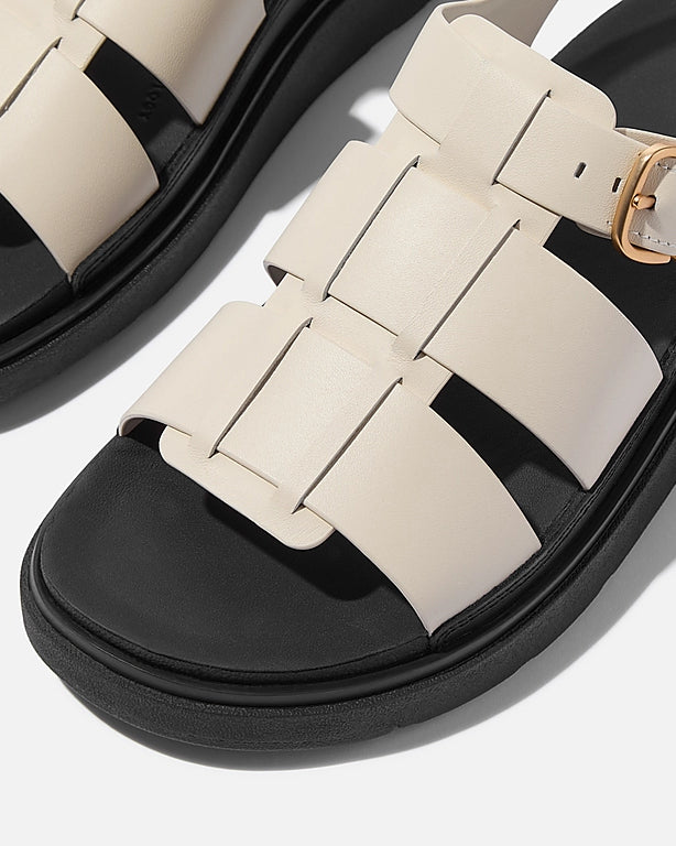 FitFlop Womens Gen-FF Leather Fisherman Sandals - Paris Beige A99 | CHO | Designer Womens Sandals