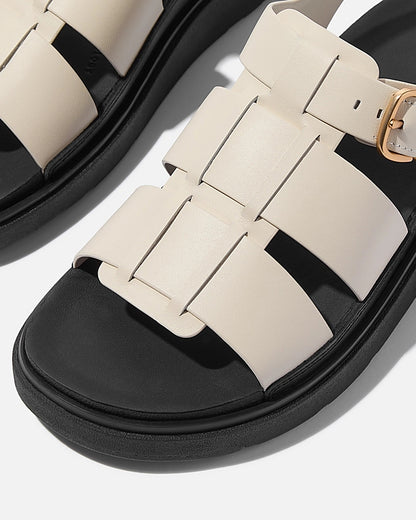 FitFlop Womens Gen-FF Leather Fisherman Sandals - Paris Beige A99 | CHO | Designer Womens Sandals