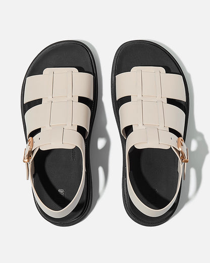 FitFlop Womens Gen-FF Leather Fisherman Sandals - Paris Beige A99 | CHO | Designer Womens Sandals