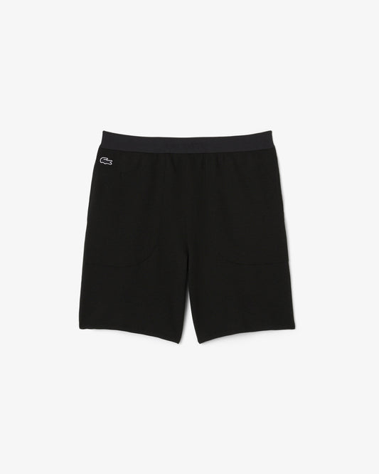 Lacoste Waffle Texture Mens Loungewear Shorts - Black 031 | CHO | Designer Mens Loungewear Shorts