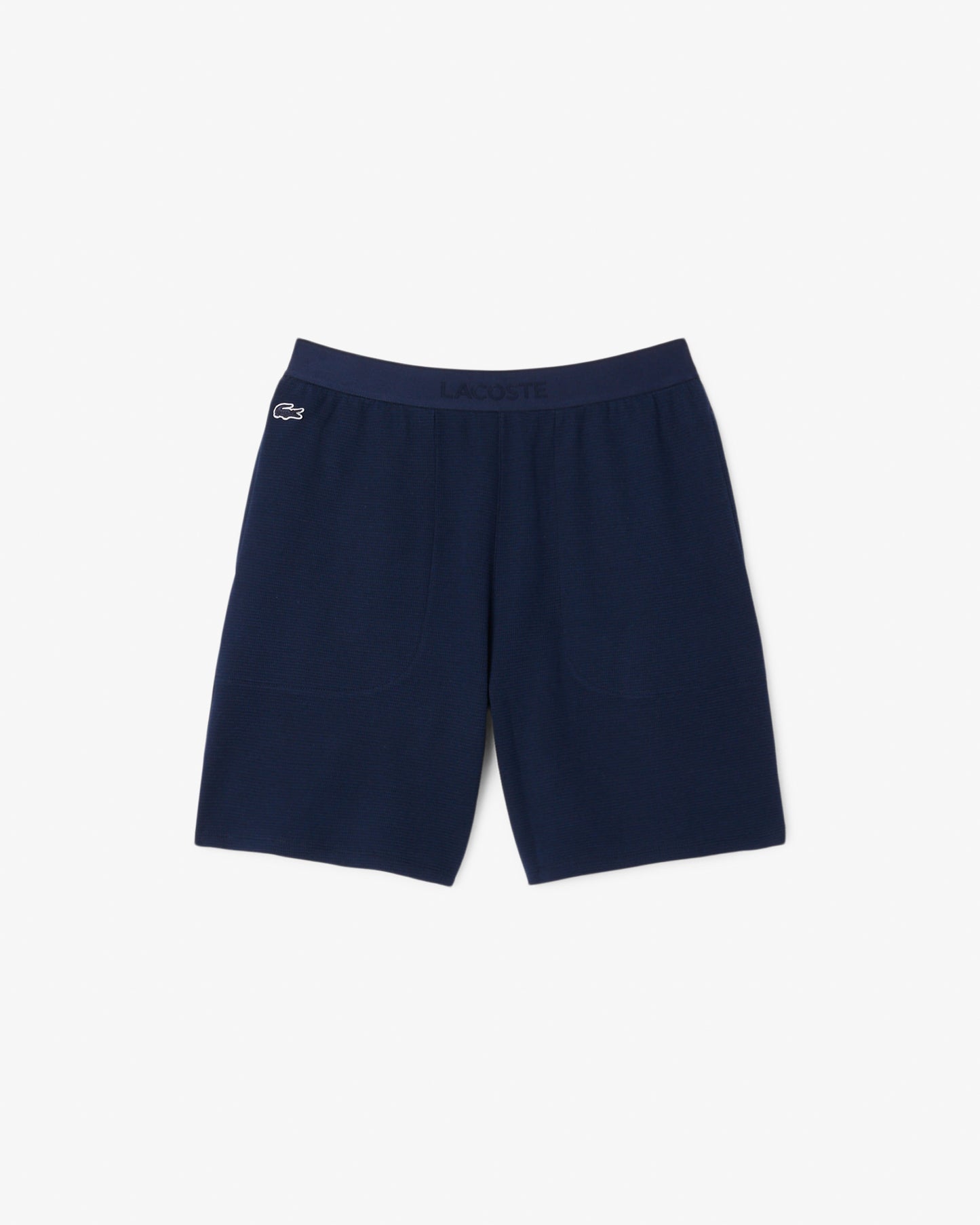 Lacoste Waffle Texture Mens Loungewear Shorts - Navy Blue 166 | CHO | Designer Mens Loungewear Shorts