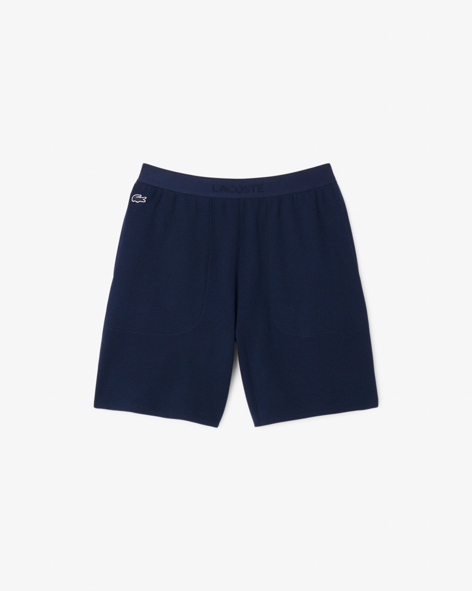 Lacoste Waffle Texture Mens Loungewear Shorts - Navy Blue 166 | CHO | Designer Mens Loungewear Shorts