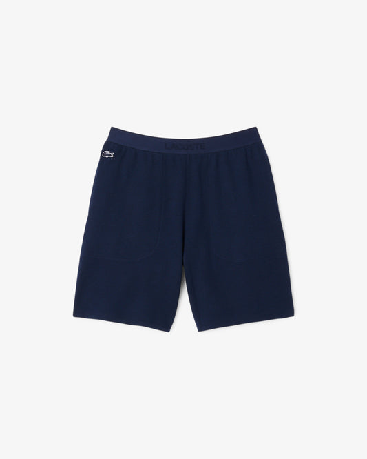 Lacoste Waffle Texture Mens Loungewear Shorts - Navy Blue 166 | CHO | Designer Mens Loungewear Shorts
