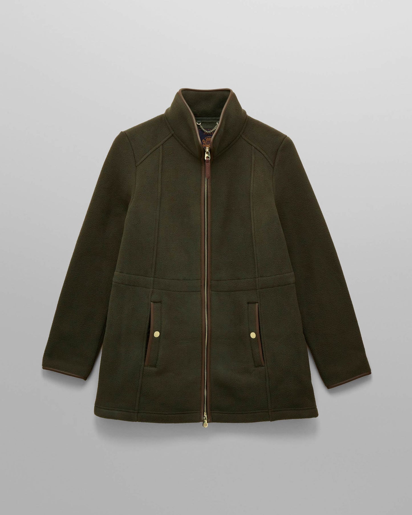 Joules Womens Heritage Longline Fleece Jacket - Green