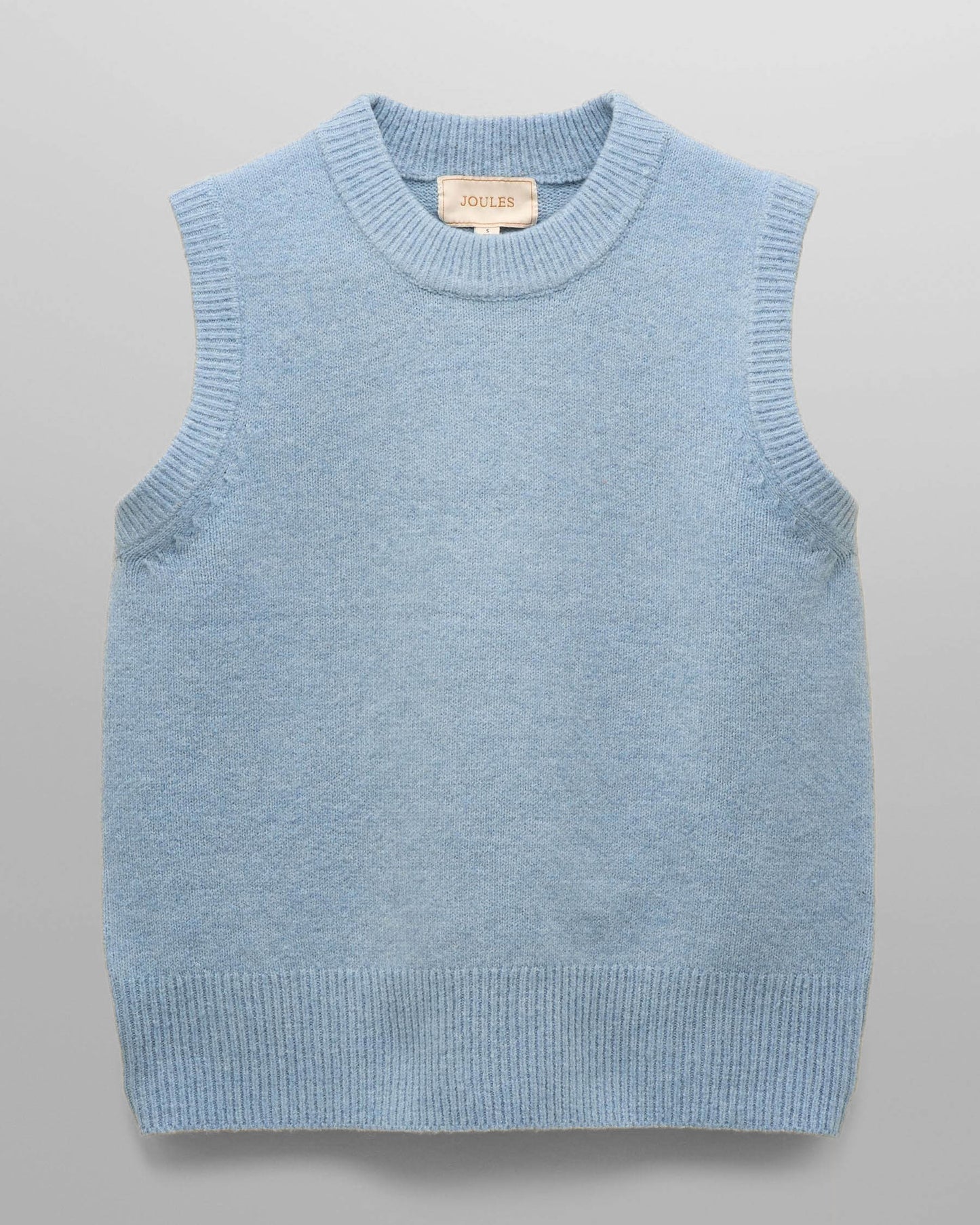 Joules Holly Womens Crew Neck Knit Tank Top - Light Blue - CHO - Designer Womens Knit Tank Tops