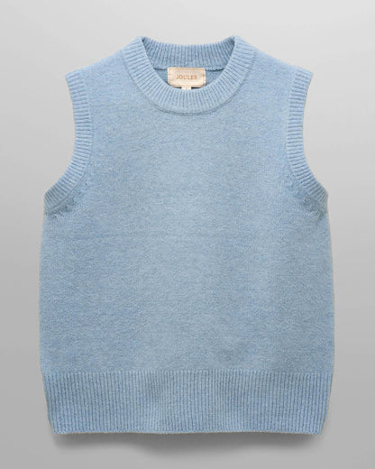Joules Holly Womens Crew Neck Knit Tank Top - Light Blue - CHO - Designer Womens Knit Tank Tops