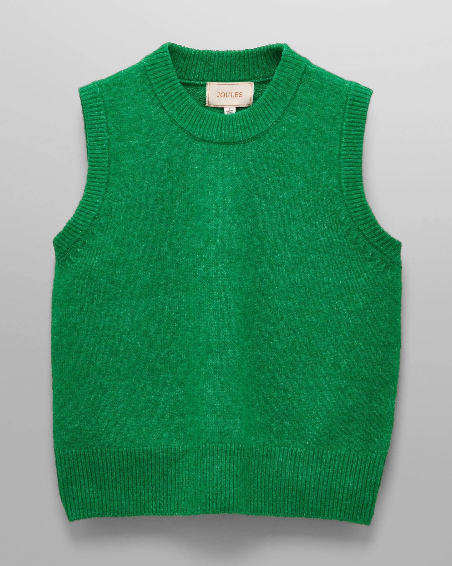 Joules Holly Womens Crew Neck Knit Tank Top - Green - CHO - Designer Womens Knit Tank Tops