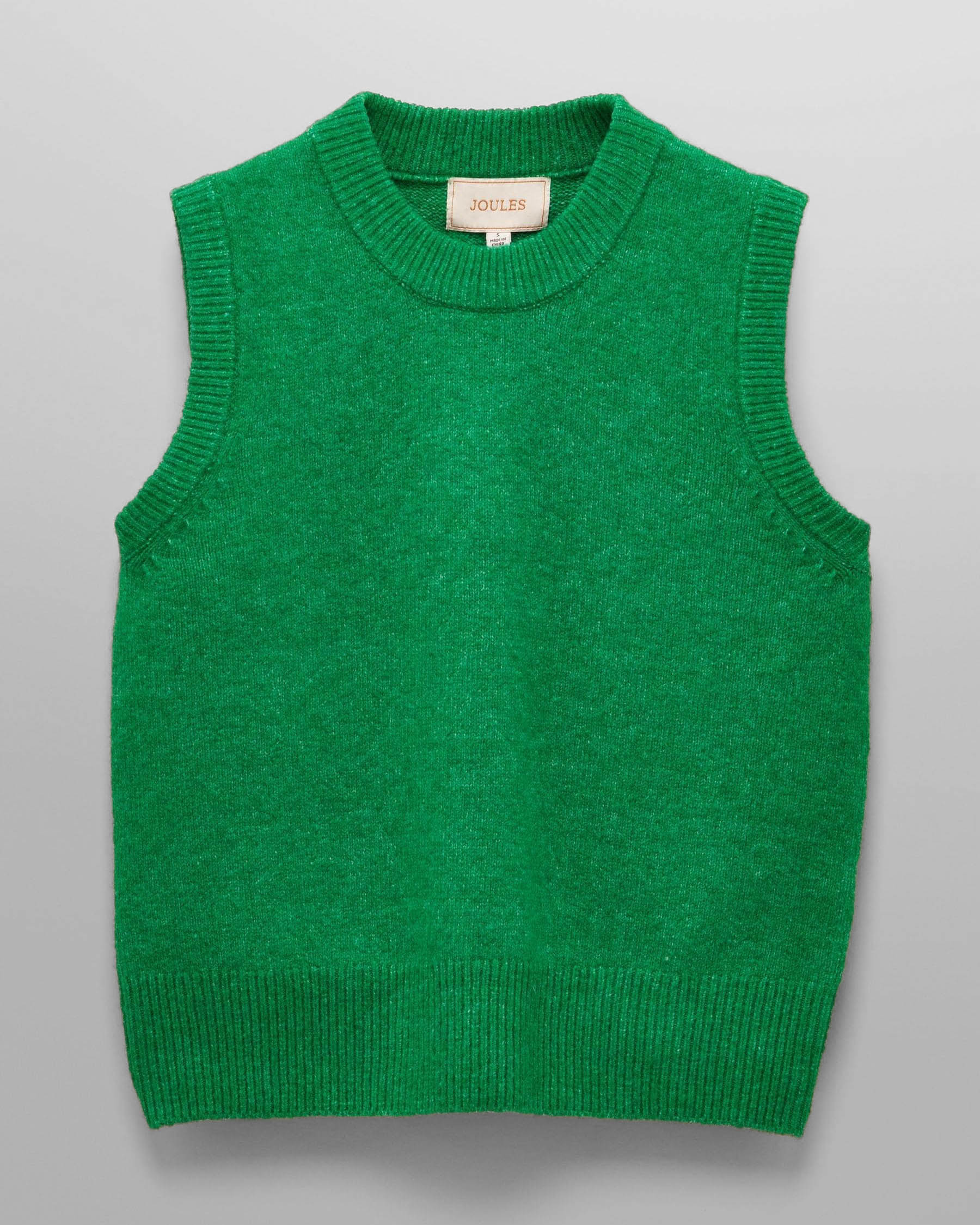 Joules Holly Womens Crew Neck Knit Tank Top - Green - CHO - Designer Womens Knit Tank Tops