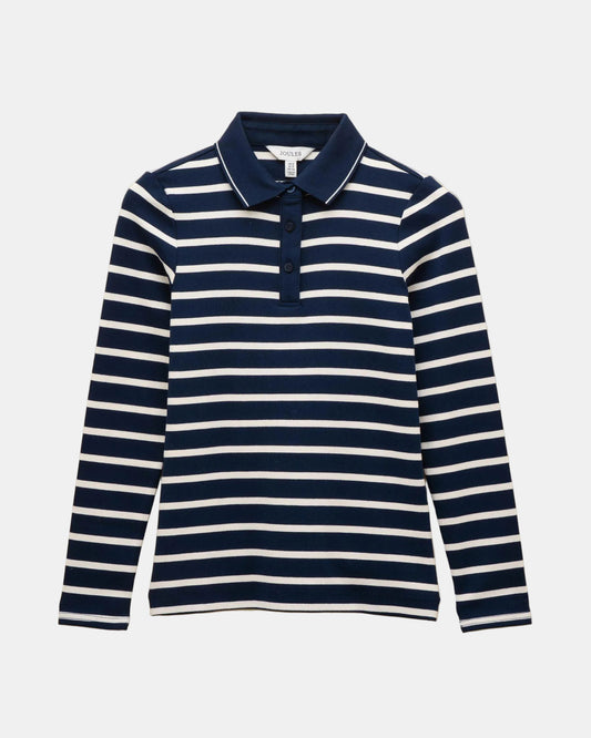Joules Fairfield Womens Ribbed Polo - Navy/Cream Stripe
