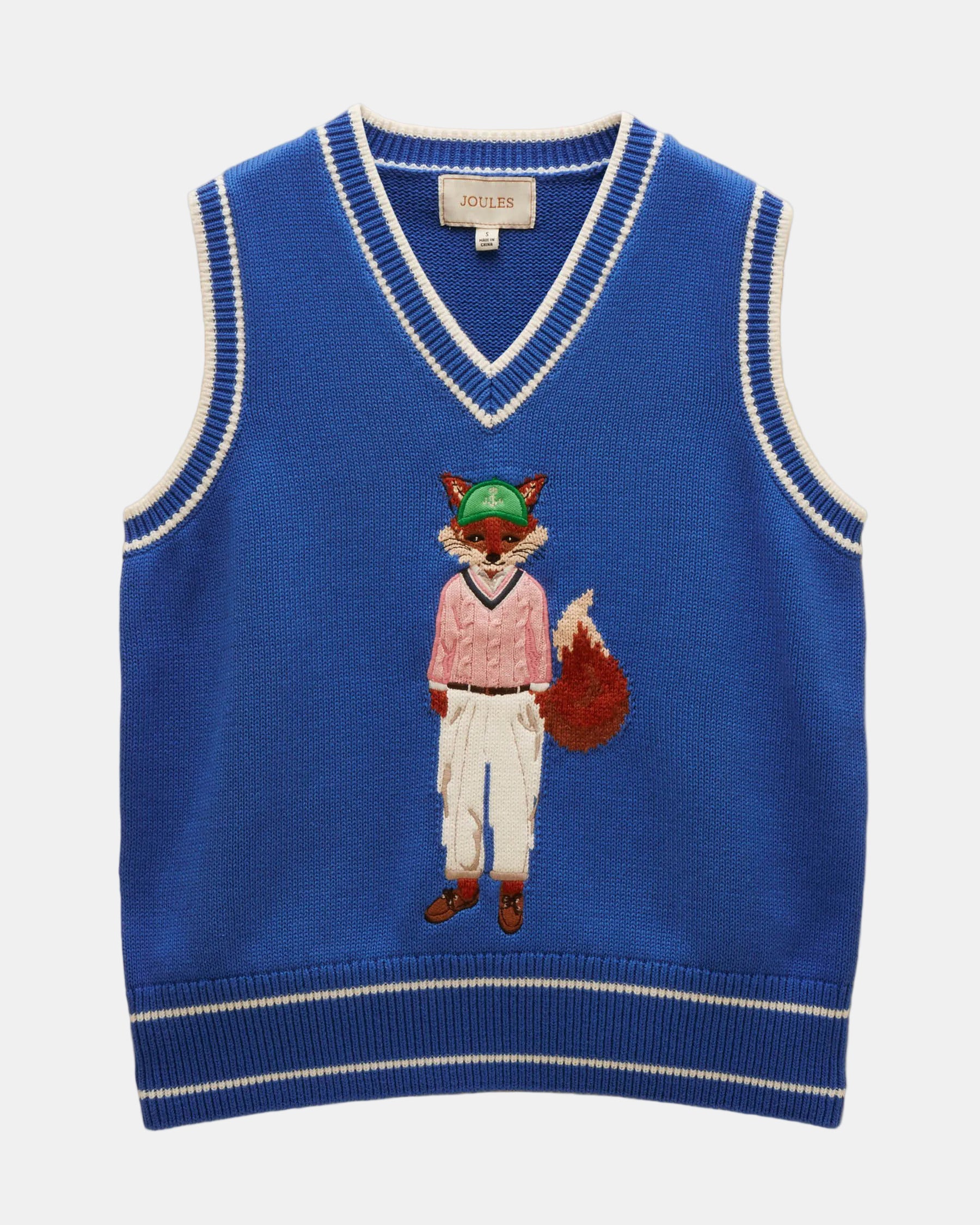 Joules Jonty Womens Tank Top - Blue | CHO | Designer Womens Knit Tank Tops