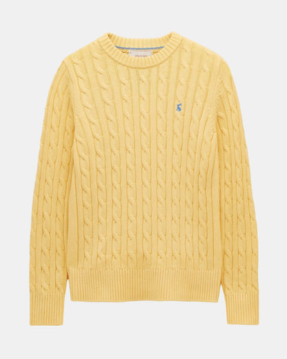 Joules Womens Classic Cable Knit Jumper - Yellow | CHO | Designer 