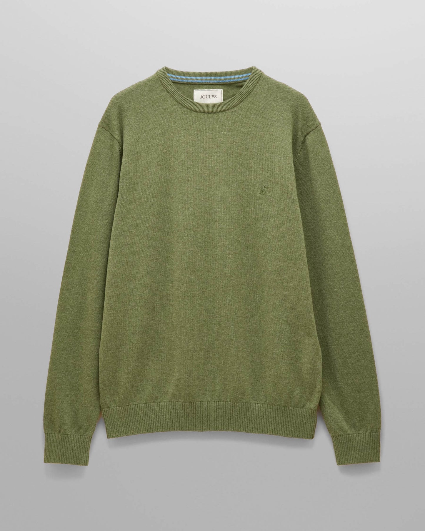 Joules Hillside Mens Crew Neck Jumper - Khaki Green - CHO - Designer 