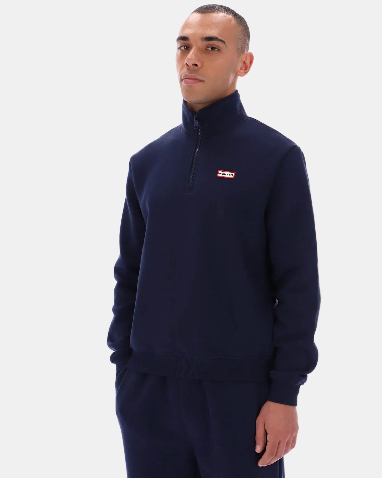 Hunter Red Label Essentials Mens 1/4 Zip Sweater - Night Sky | CHO | Designer Mens 1/4 Zip Jumpers