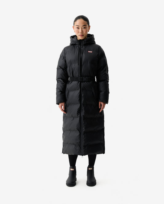 Hunter Hutchison Womens PU Coated Long Puffer Jacket - Black