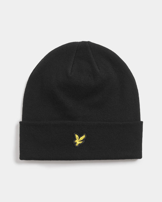 Lyle & Scott Cotton Merino Beanie - Z865 Jet Black