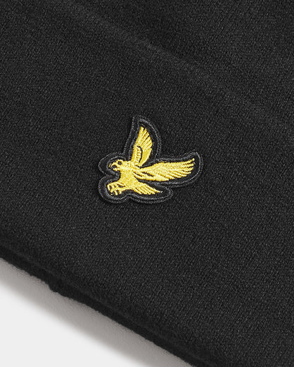 Lyle & Scott Cotton Merino Beanie - Z865 Jet Black