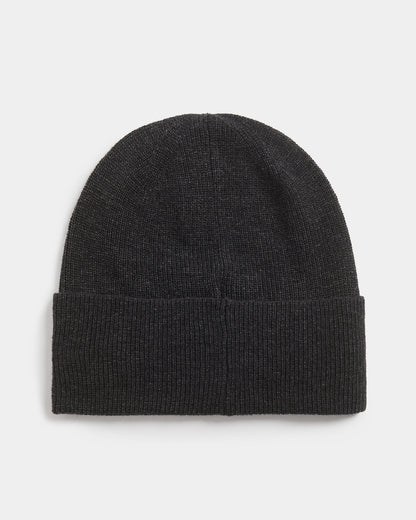 Lyle & Scott Lambswool Blend Ribbed Beanie - W155 Jet Black Marl